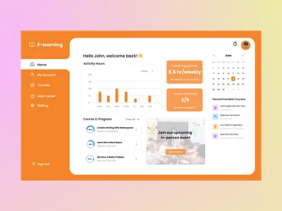 E-learning Platform Website Design design ui website
