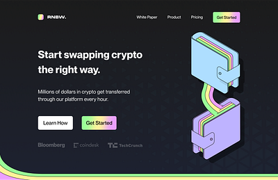 RNBW - Crypto Swap Website Concept. banking blockchain branding concept crypto figma graphic design illustration illustrator nft ui uiux ux website