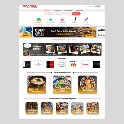 Redesigned NearBuy website's landing page designing figma prototyping ui ux wireframing