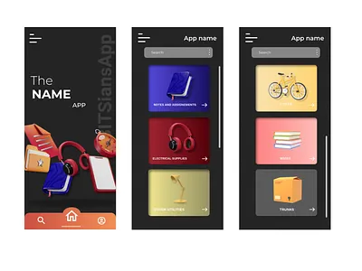 Sample UI/UX of app idea ui ux