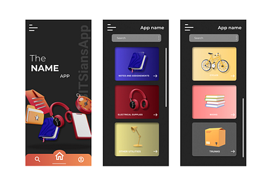 Sample UI/UX of app idea ui ux