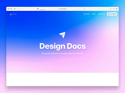 Framer Site Template — Design System components design documentation framer system website