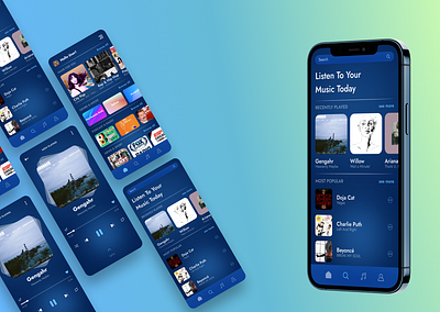 Music app exploration app design illustration ui ux