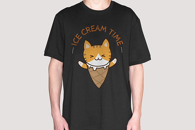 Ice cream cat cat illustration t shirt