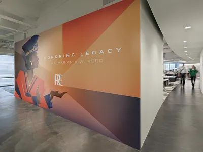 Ray E Foundation brand illustration branding illustration juneteenth mural painting place branding space design wall wall art