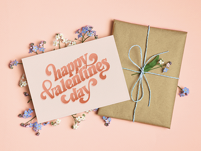 Happy Valentine's Day Greeting Card art licensing card design drawing graphic design greeting card greeting card design hand drawn hand lettering handlettering illustration lettering licensing artist pink surface design type typography valentine valentines day