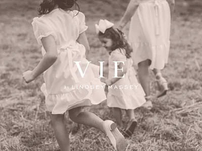 VIE by Lindsey Massey art direction brand brand design branding clothing designer fashion feminine identity logo logotype photography wordmark