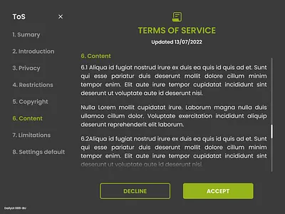 Daily UI #089 - Terms of Service 89 app app mobile daily ui dailyui dailyui 89 design terms terms of service ui web design