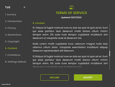 Daily UI #089 - Terms of Service 89 app app mobile daily ui dailyui dailyui 89 design terms terms of service ui web design