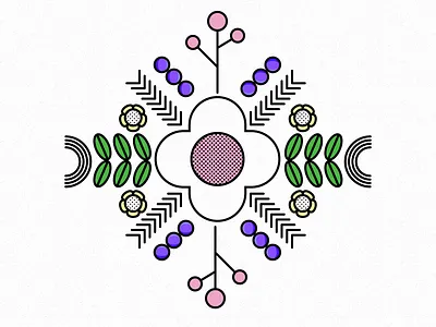 Summer Floral 003 blue color floral flower flowers fun green illustration minimal nature outdoors pink purple vector