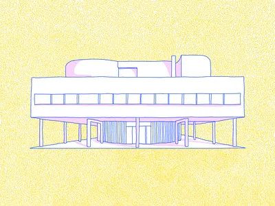 Villa Savoye (repurpose) illustration illustrator villa savoye