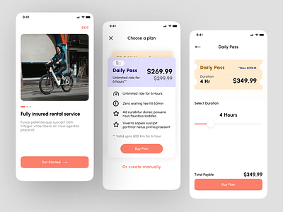 Rento - Electric Scooter Rental Service app app design bike rental car rental design electric scooter minimal rental service ride sharing ui ux