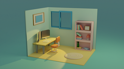 Blender-【Study Room】 3d blender design