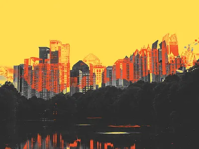 Love Atlanta 2022 atlanta background branding buildings church design georgia graphic design orange photoshop skyline texture vector yellow
