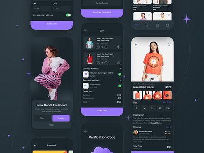 LAZA Ecommerce APP . Dark theme 2d adobe illustrator branding design illustraion logo mobile app ui user intraction ux