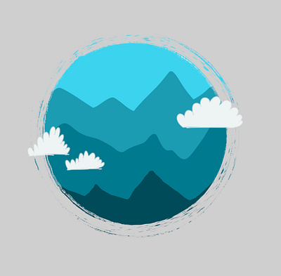 Mountains cute art illustration procreate