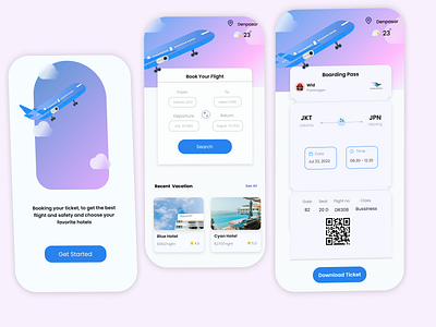 Booking Flight Mobile App app mobiledesign ui ux