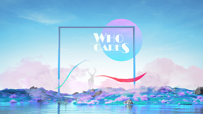 Who Cares 3d color flower grass motion graphics rock