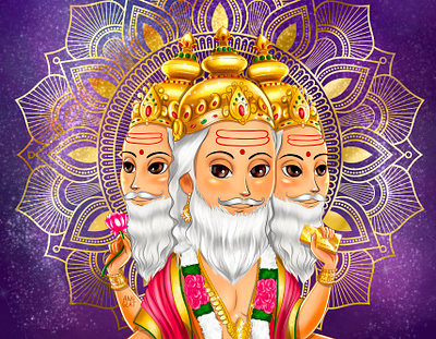 Brahma 2d bali blockchain brahma character design cryptoart god illustration indonesia mandala nft nftart nftartist nftcollection