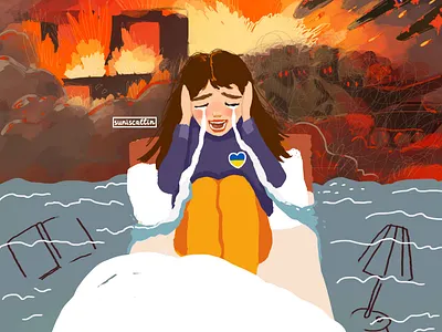 ... 2d art children illustration pray support ukraine war
