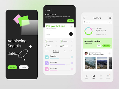 Photography APP app design ui ux