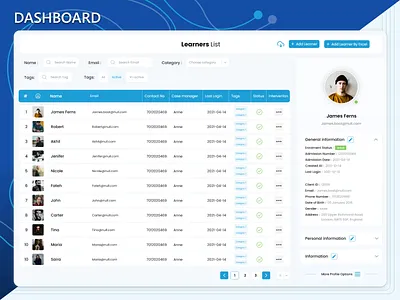 E-Learning Website Dashboard Design creative design dashboard dashboard web dribbble case study education elearning learning management system minimal online courses online education online learning responsive study ui uiux ux web dashboard web interface webdesign website