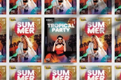 The Summer Event Party Flyer Template (PSD) club flyers design flyer flyer design poster psd flyer