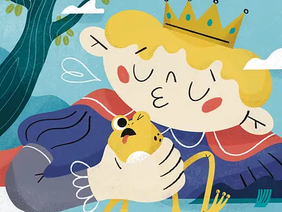 Kiss | Children’s Book Illustrations book children frog illustration kids kiss prince