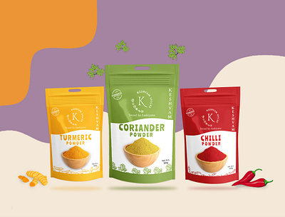 KESHWAM SPICES | PACKAGING DESIGN branding design graphic design packaging packaging design spices spices packaging vector