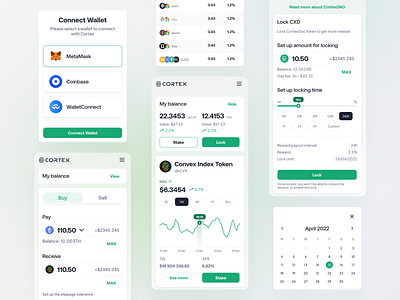 Cortex - Convex Index Token Mobile 3d balance blockchain chart cortex crypto3d curve defi ethereum madebyproperly mobile properly stake token ui ux web3