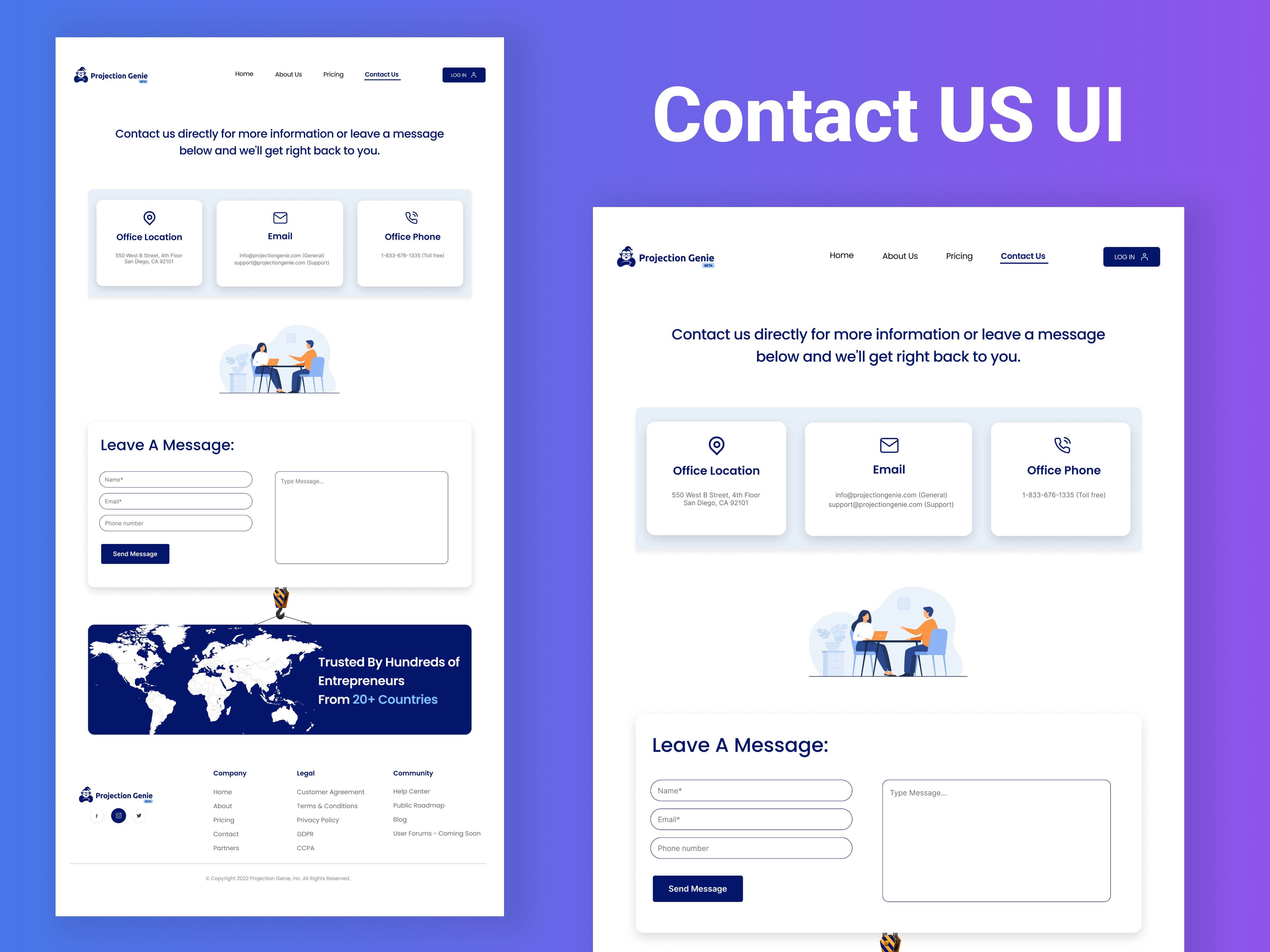 Contact US UI Design by Jewel Rana on Dribbble