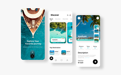 Mobile Travel App app design ui ux