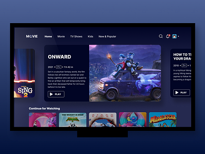 DailyUI #025 - TV App 025 app blue challenge collectui daily challenge dailyui dailyui025 design figma movie streaming tv tvapp ui website