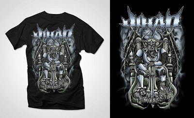 JIHAD MUSIC DEATH METAL TEES DESIGN 3d branding design illustration logo tshirt tshirtdesign ui ux vector