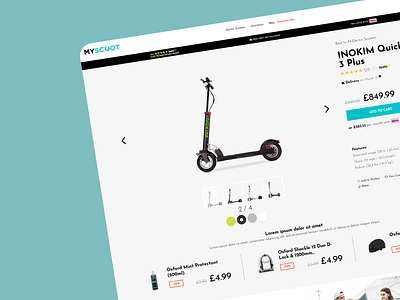 🛴 Myscoot - eCommerce Website (Design) branding cart design e commerce e shop ecommerce figma graphic design illustration logo logo design response design ui ui design uiux design ux ux design web website website design