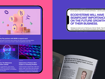 FinTech magazine branding crypto design figma fintech ui web