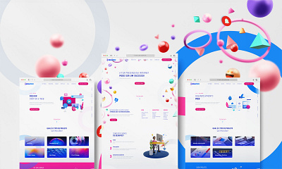 Intouchbiz Website Redesign 3d adobe xd colorful design illustration web webdeisgn website