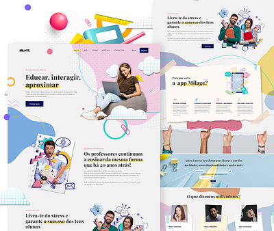 Milage Website redesign adobe xd collage design landing page layout school scrapbook students teachers ui web webdeisgn website