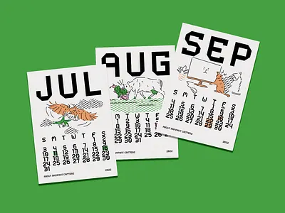 About rampant critters 2022 calendar 2d adobe illustrator animals art artwork bird calendar cat clean colors creative design flat font graphic illustration lines minimal modern nature