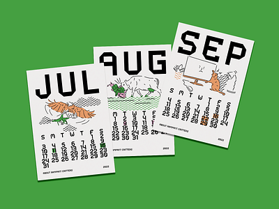 About rampant critters 2022 calendar 2d adobe illustrator animals art artwork bird calendar cat clean colors creative design flat font graphic illustration lines minimal modern nature