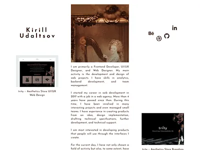 Design for my portfolio website black branding cv figma gold interface landing modern page portfolio resume site ui uiux user experience user interface ux web design white