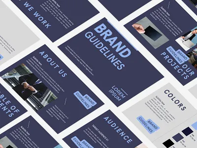 Brand Guidelines Presentation Design brand brand guidelines clean company corporate design exploration graphic design guidelines modern presentation slide template typography