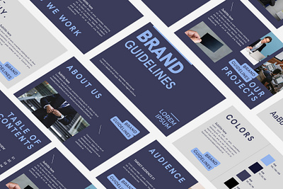 Brand Guidelines Presentation Design brand brand guidelines clean company corporate design exploration graphic design guidelines modern presentation slide template typography