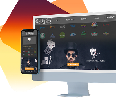 Anthony Wonder, Corporate Magician branding case study design graphic design hi fi logo prototyping responsive ui ux