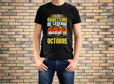 les meilleures sont nés en octobre BASKETTEURS anniversaire cadeau anniversaire graphic design illustration panier de basket