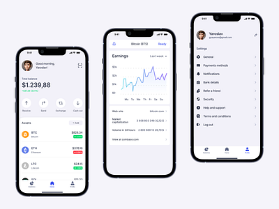 Crypto Wallet app coin crypto design dribbble figma graphic design ui ux wallet