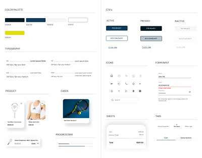 Design System E-Commerce Store app branding design e commerce sports ui ux
