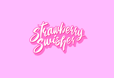 Type Design: Strawberry Swisher branding cursive dance gaving dance design dgd girly logo pink strawberry swisher type typography