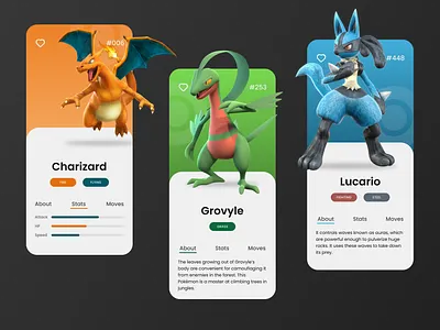 Pokedex App UI app design pokedex pokemon pokemon go ui