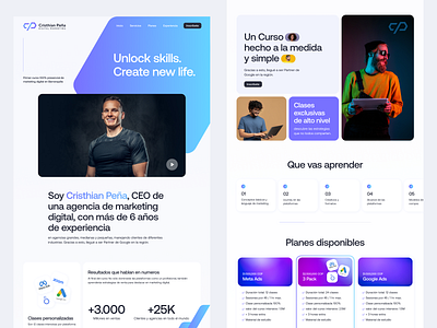 Landing - Digital Marketing clean courses digital flat google ads landing layout marketing meta ads plans seo ui ux web